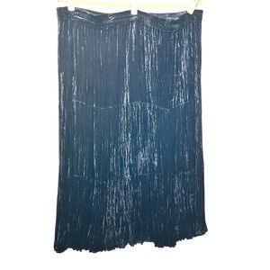 Sun River Women Midi Crushed Velvet Skirt 3X Black‎ Whimsigoth Dark Romantic